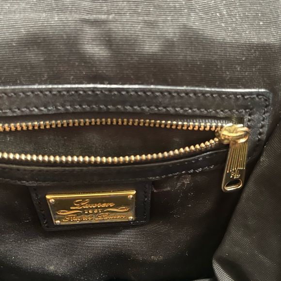 ❤️Ralph Lauren - Discontinued Crossbody Bag Black with Golden Metallic D… - Picture 11 of 17